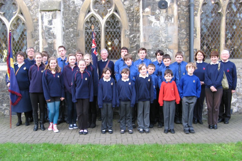 Girls Brigade outside Church